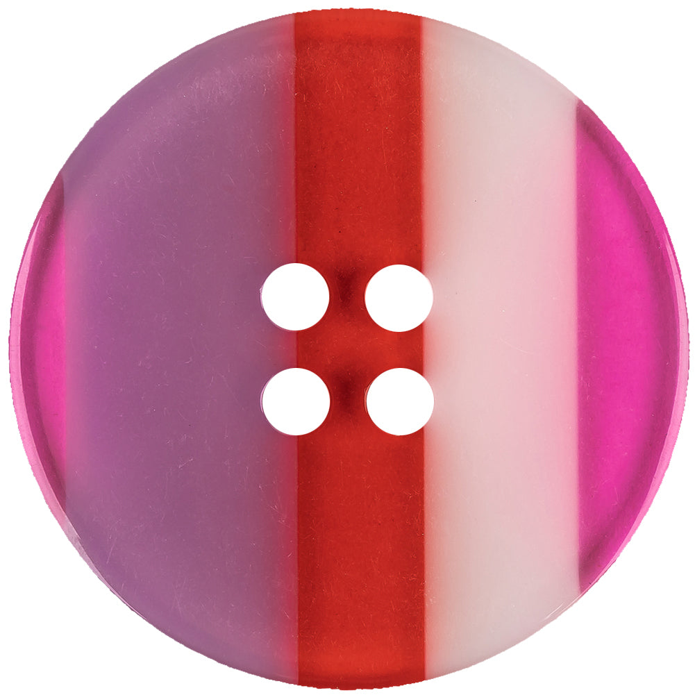 Berry Stripes Smooth Top 4-Hole Plastic Button - 70L/44.5mm Detail