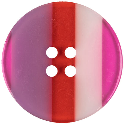 Berry Stripes Smooth Top 4-Hole Plastic Button - 70L/44.5mm