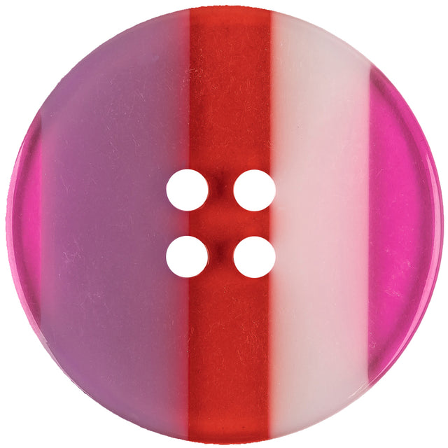Berry Stripes Smooth Top 4-Hole Plastic Button - 70L/44.5mm