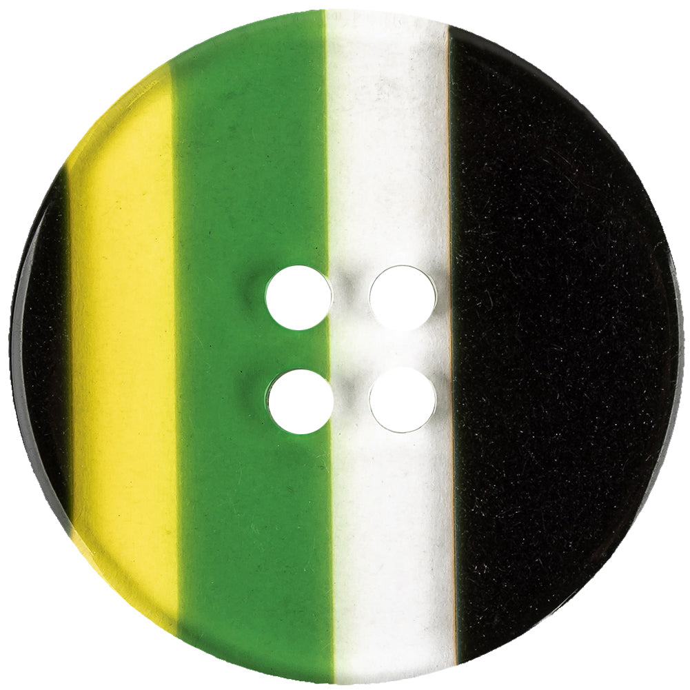 Shamrock Stripes Smooth Top 4-Hole Plastic Button - 70L/44.5mm Detail