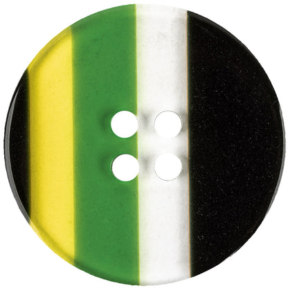 Shamrock Stripes Smooth Top 4-Hole Plastic Button - 70L/44.5mm Detail