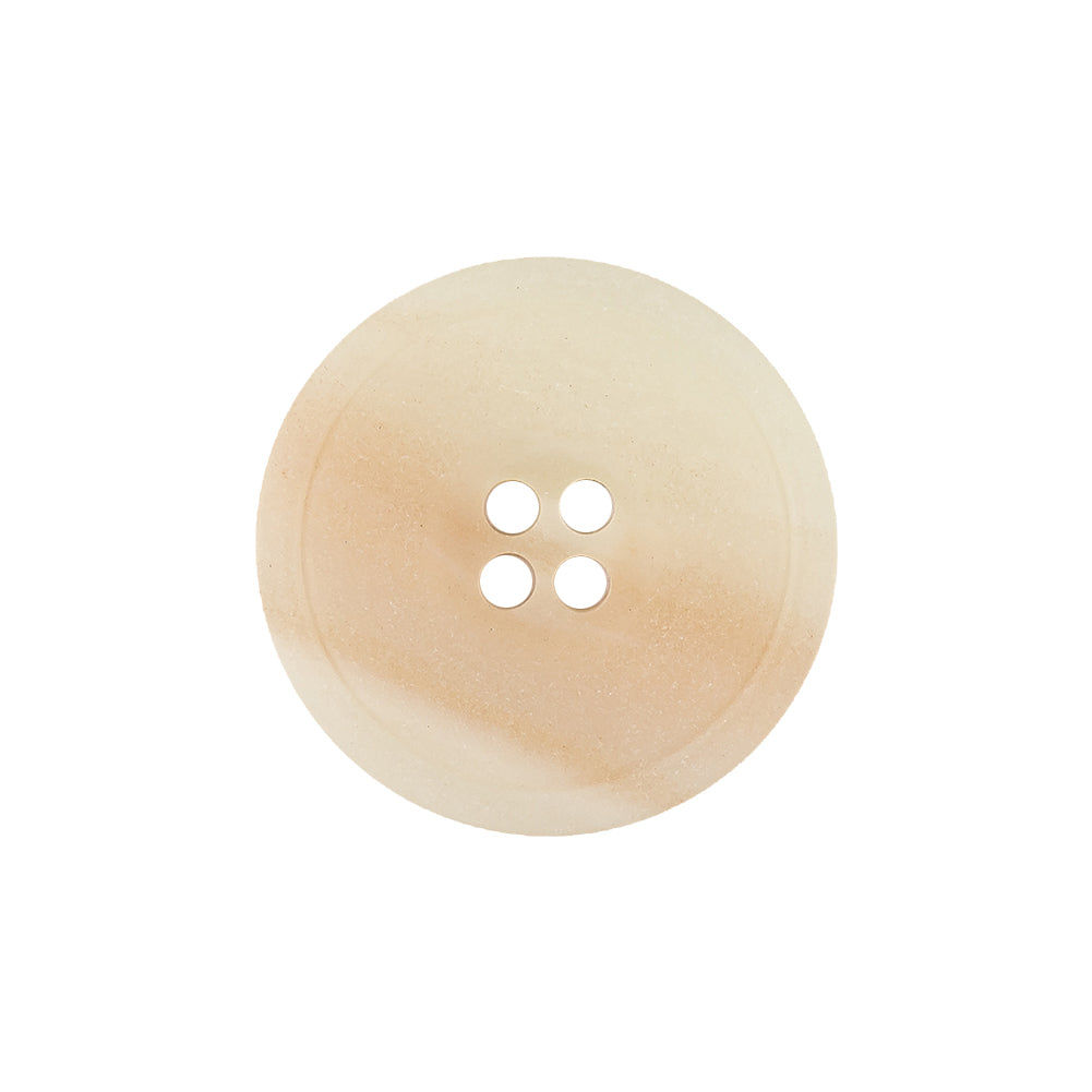 Antique White and Peach Dust Abstract 4-Hole Plastic Button - 36L/23mm
