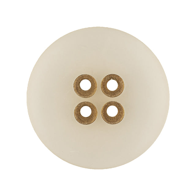 Frosted Matte and Antique Gold Edged 4-Hole Glass-like Button - 44L/28mm