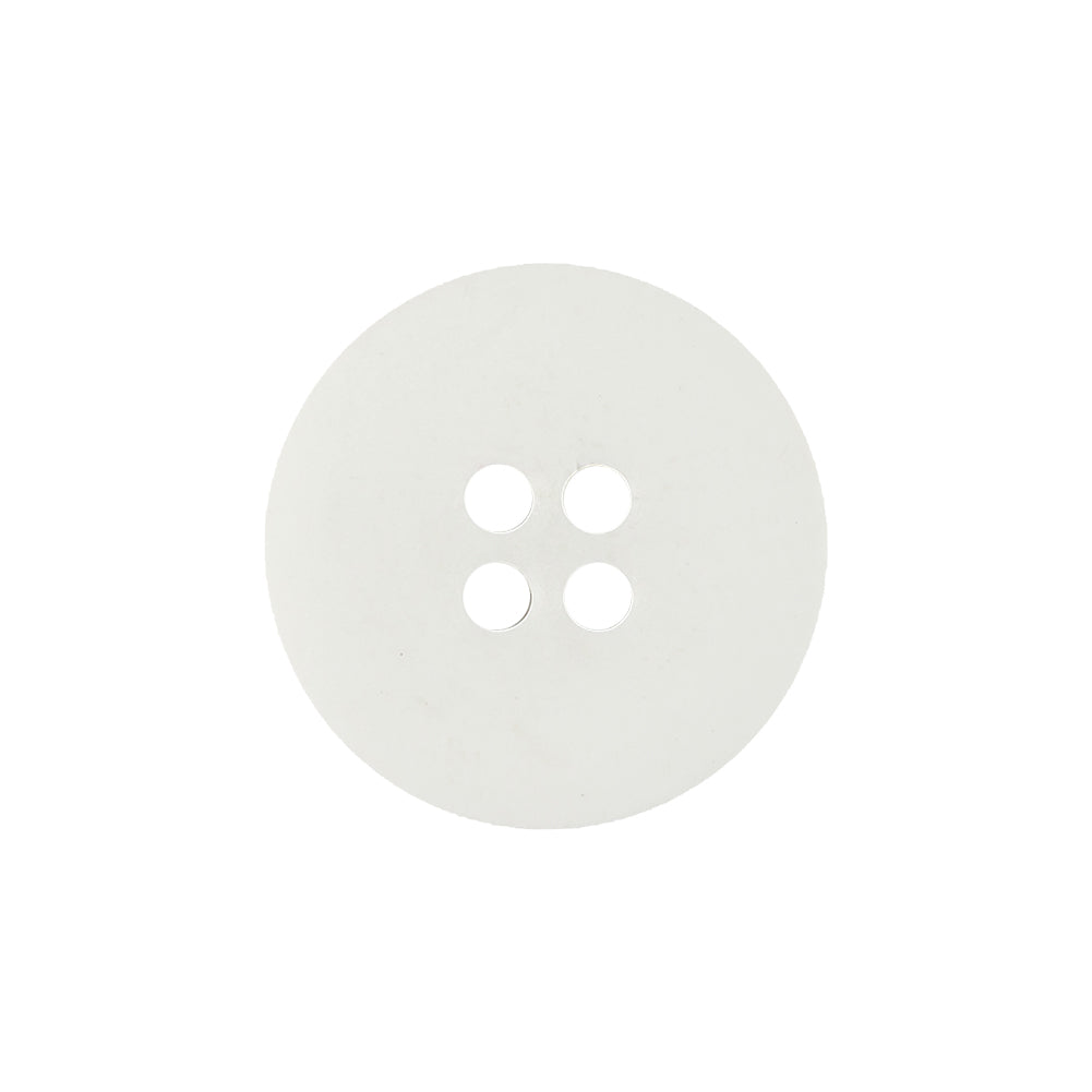 Matte White Shallow Plate 4-Hole Plastic Button - 33L/21mm Detail
