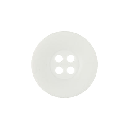 Matte White Shallow Plate 4-Hole Plastic Button - 33L/21mm
