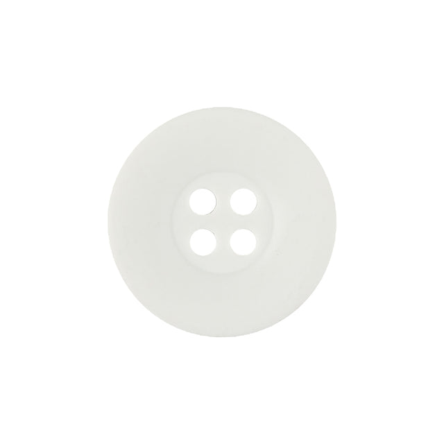 Matte White Shallow Plate 4-Hole Plastic Button - 33L/21mm