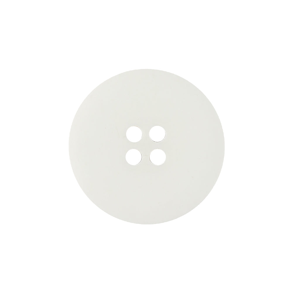 Matte White Shallow Plate 4-Hole Plastic Button - 36L/23mm Detail