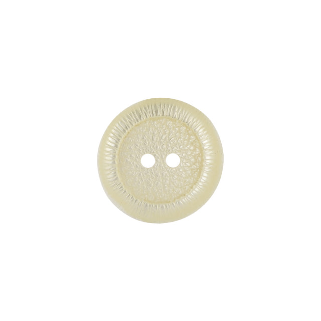 Italian Barely Yellow Iridescent Radiating Rim 2-Hole Plastic Button - 24L/15mm