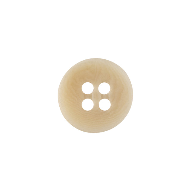 Italian Natural Smooth Top 4-Hole Button - 24L/15mm