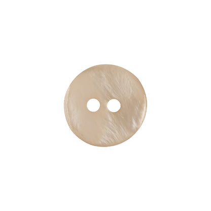Light Hearted Beige Smooth Top 2-Hole Plastic Button - 24L/15mm Detail