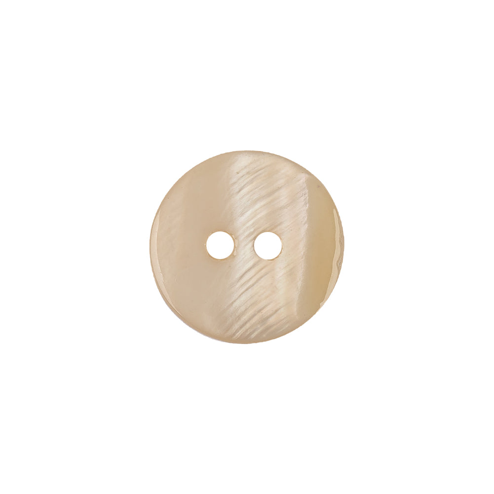 Light Hearted Beige Smooth Top 2-Hole Plastic Button - 24L/15mm