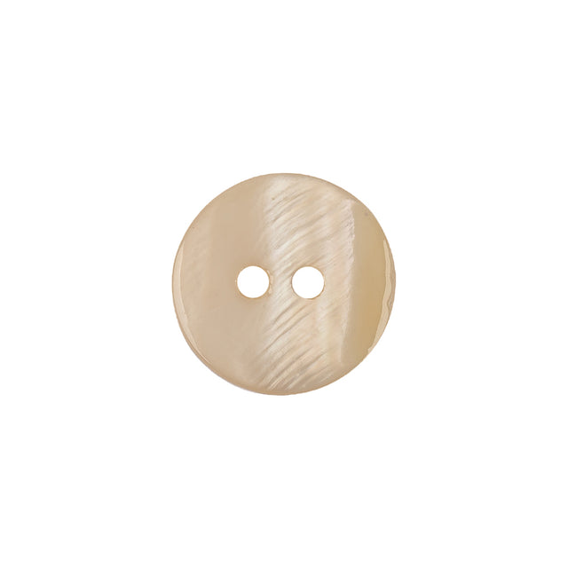 Light Hearted Beige Smooth Top 2-Hole Plastic Button - 24L/15mm