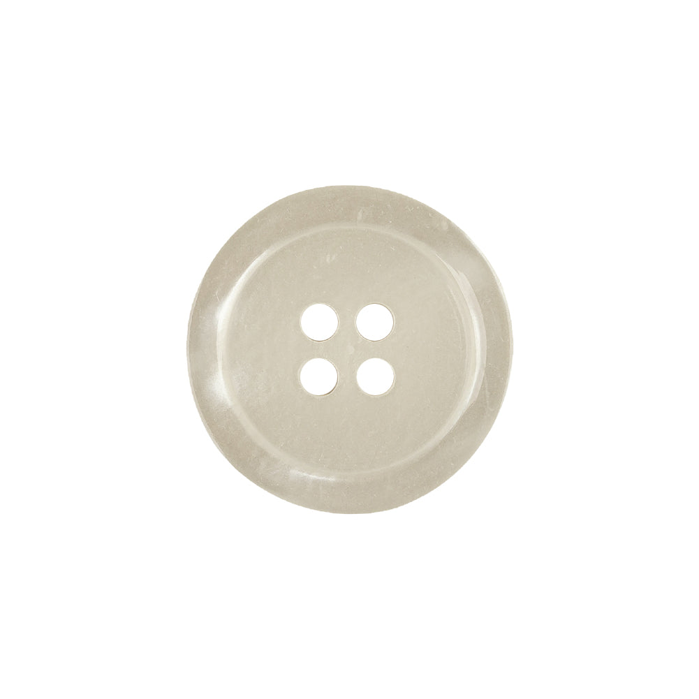 Shiny Bone White Shallow Plate 4-Hole Plastic Button - 32L/20mm