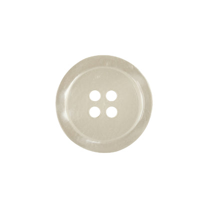 Shiny Bone White Shallow Plate 4-Hole Plastic Button - 32L/20mm