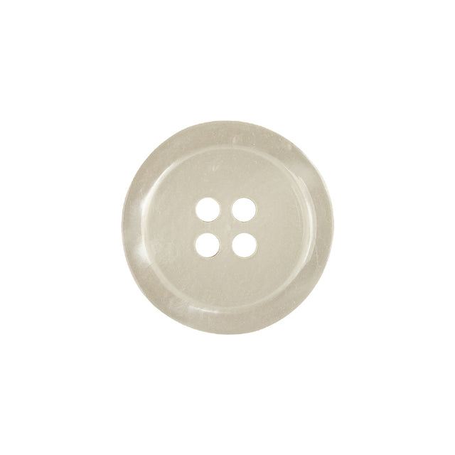 Shiny Bone White Shallow Plate 4-Hole Plastic Button - 32L/20mm