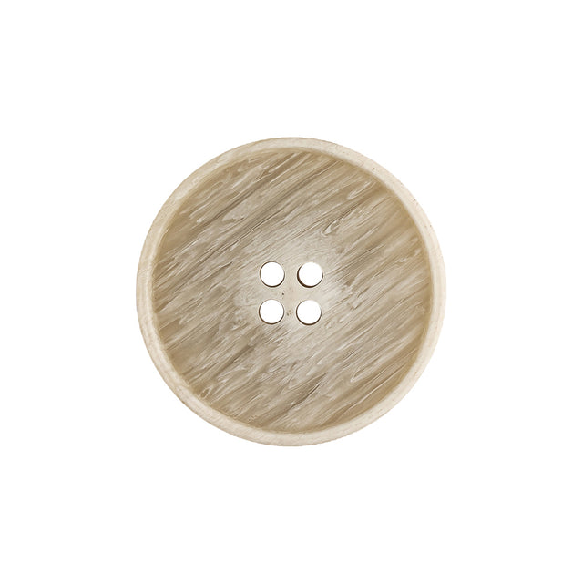 Pistachio Shell and Light Gray Striated Narrow Rim 4-Hole Button - 36L/23mm