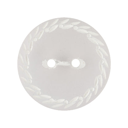 Translucent Frosted Glass-like Button with Star White Etched Rim - 44L/28mm