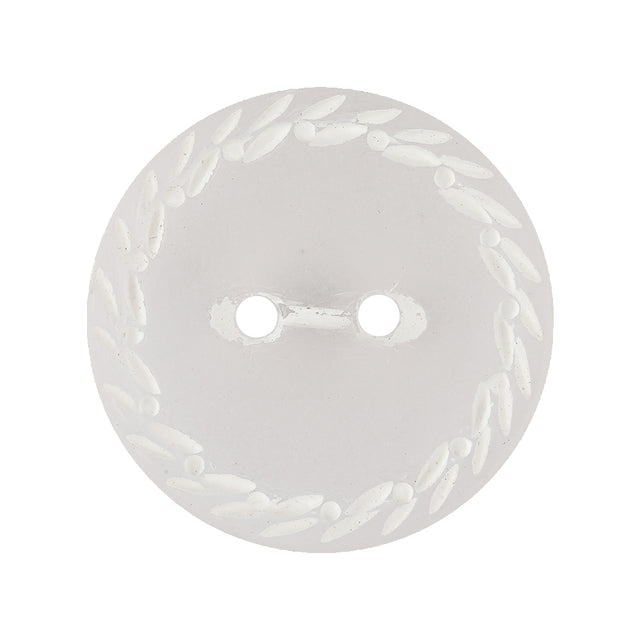 Translucent Frosted Glass-like Button with Star White Etched Rim - 44L/28mm