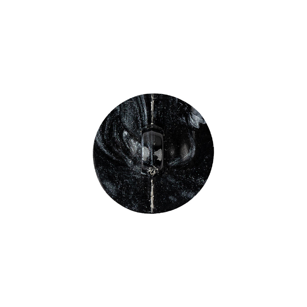 Italian Dark Sapphire and Black Iridescent Dome Shaped Shank Back Button - 24L/15mm Detail