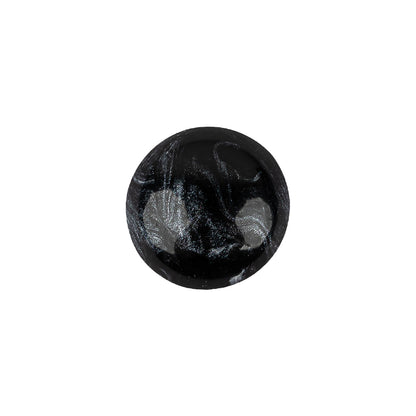 Italian Dark Sapphire and Black Iridescent Dome Shaped Shank Back Button - 24L/15mm