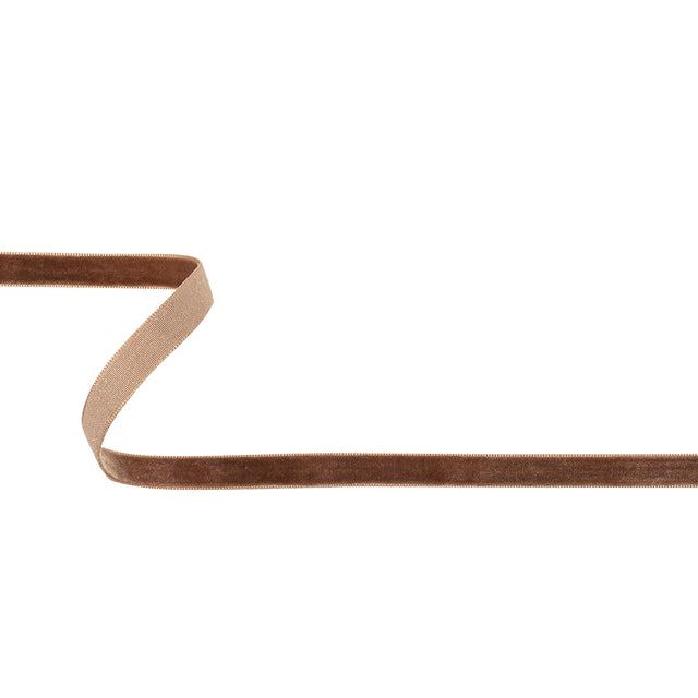 Teddy Bear Brown Single Face Velvet Ribbon - 0.375"