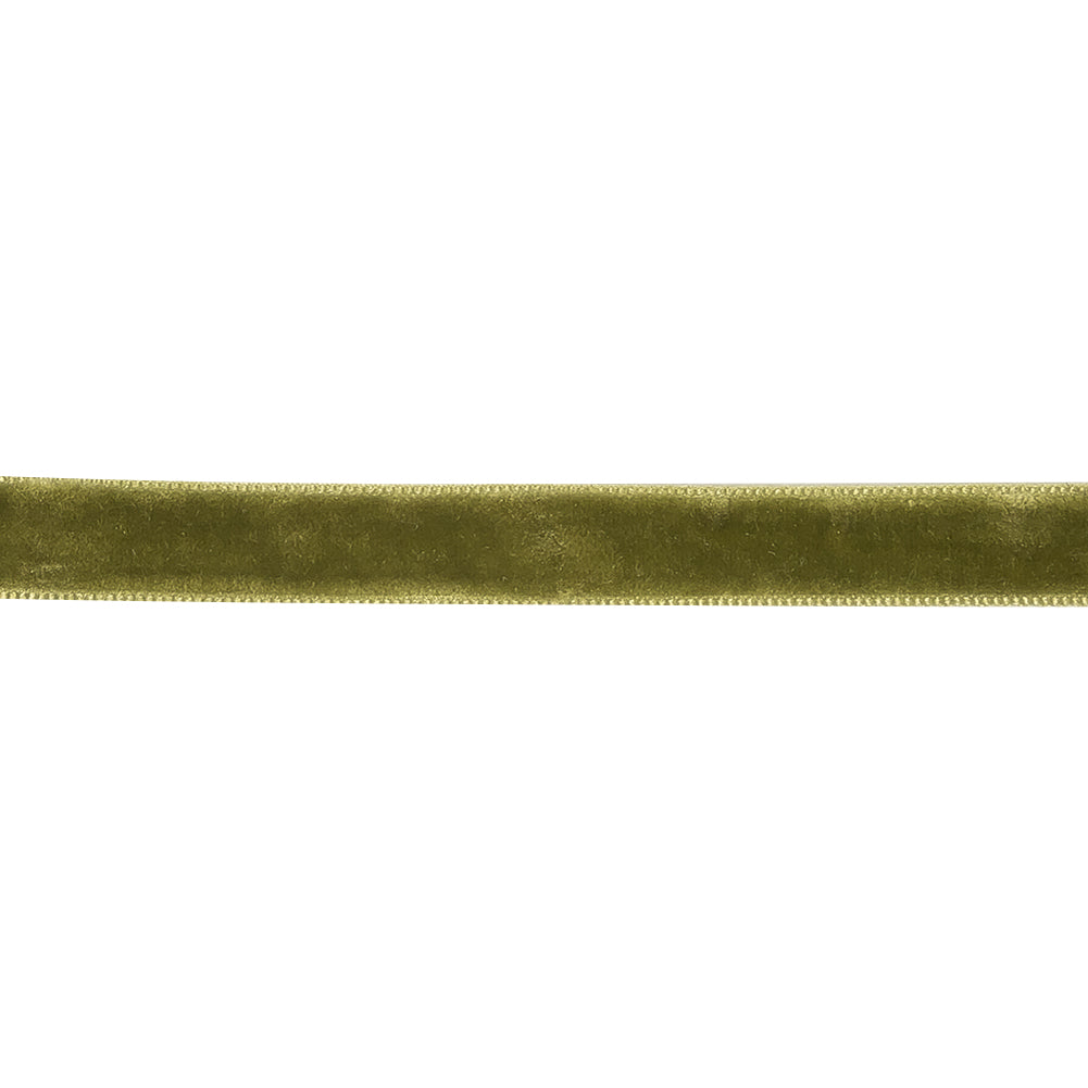 Sage Green Single Face Velvet Ribbon - 0.375" Detail