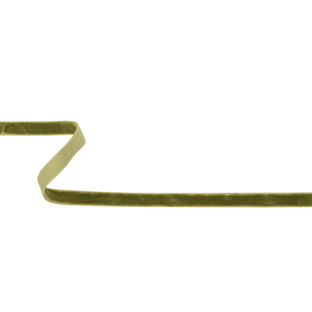 Sage Green Single Face Velvet Ribbon - 0.375"