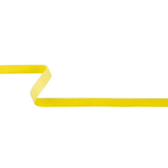 Lemon Yellow Single Face Velvet Ribbon - 0.5"
