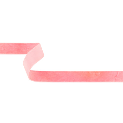 Flamingo Pink Single Face Velvet Ribbon - 0.75"