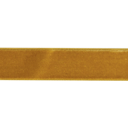 Gold Single Face Velvet Ribbon - 0.875" Detail