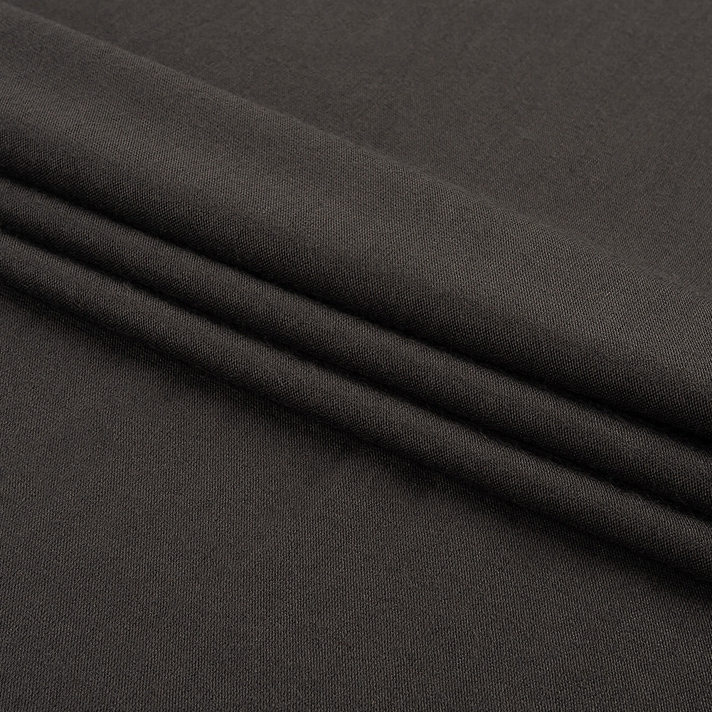 Burnt Charcoal Stretch Rayon Jersey Folded
