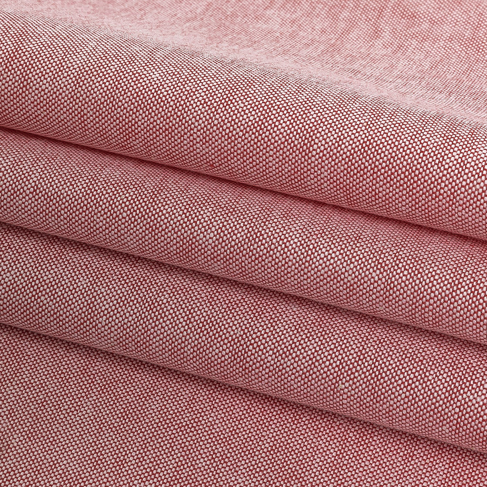 Red and White Yarn Dyed Cotton Shirting Folded