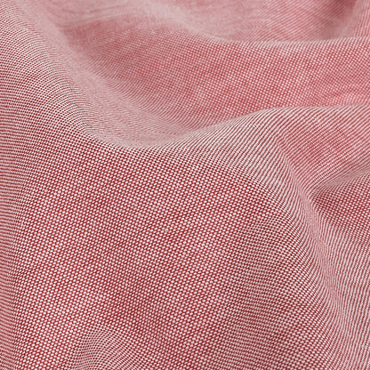 Red and White Yarn Dyed Cotton Shirting Detail