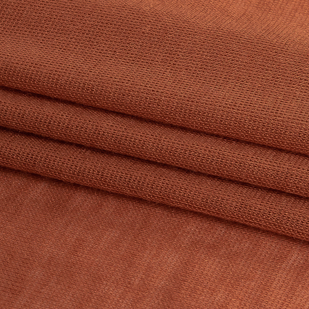 Italian Autumn Leaf Lightweight Rayon Rib Knit Folded