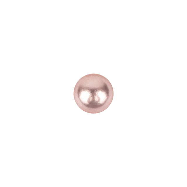 Pearlized Pink Shiny Dome Shaped Shank Back Button - 12L/7.5mm