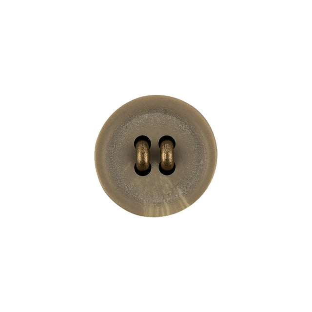 Matte Camo and Brass Shallow Plate Plastic and Metal Shank Back Button - 24L/15mm