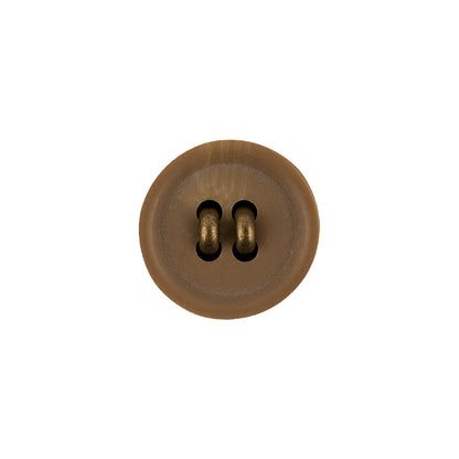 Tabacco and Brass Shallow Plate Plastic and Metal Shank Back Button - 24L/15mm