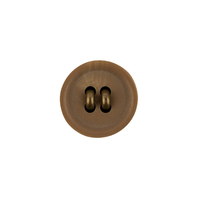 Tabacco and Brass Shallow Plate Plastic and Metal Shank Back Button - 24L/15mm