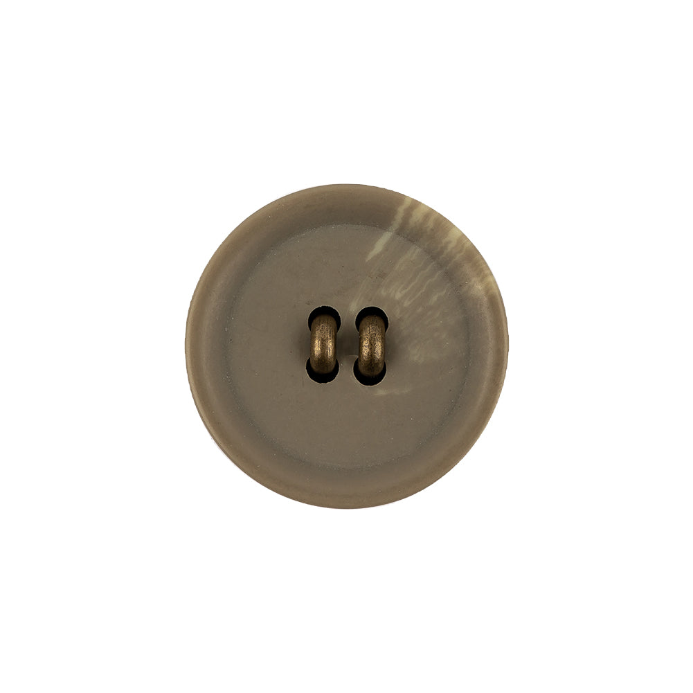 Matte Camo and Brass Shallow Plate Plastic and Metal Shank Back Button - 32L/20mm