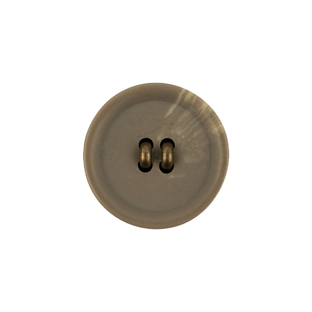 Matte Camo and Brass Shallow Plate Plastic and Metal Shank Back Button - 32L/20mm