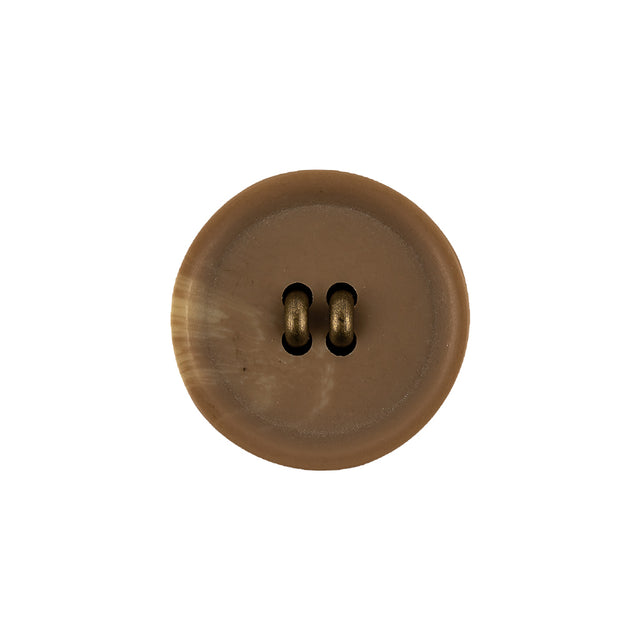 Tabacco and Brass Shallow Plate Plastic and Metal Shank Back Button - 32L/20mm