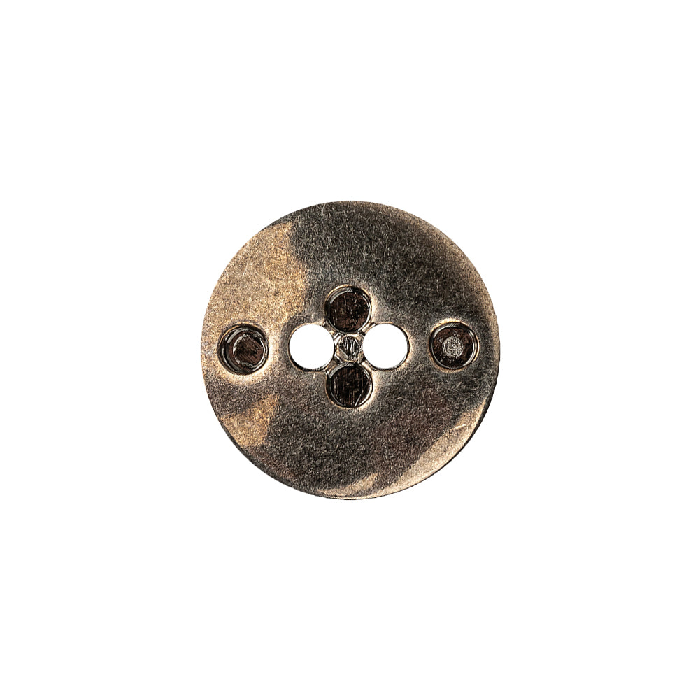 Italian Gunmetal Circles Textured 2-Hole Metal Whistle Button - 28L/18mm Detail