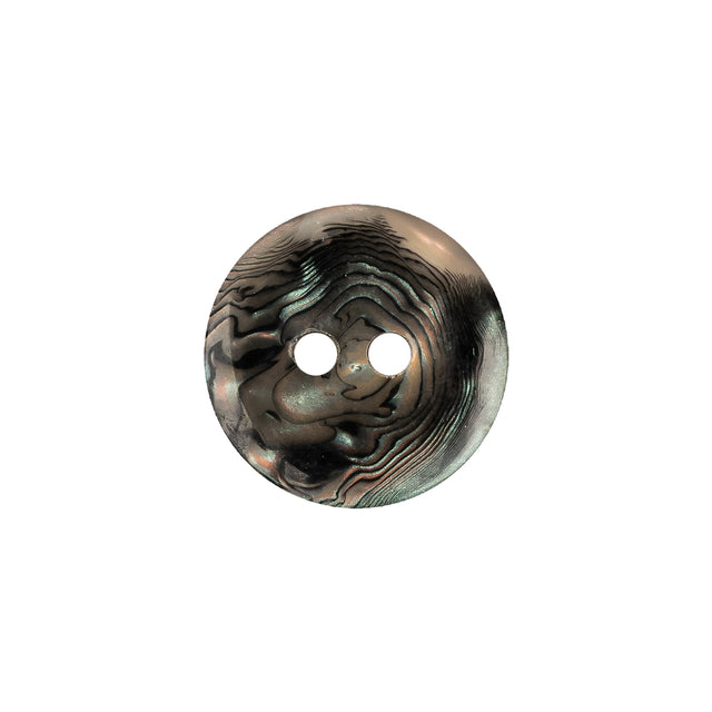 Italian Seaweed Swirls 2-Hole Rolled Rim Plastic Button - 28L/18mm