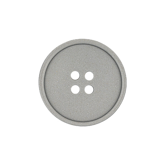 Italian Matte Gray Metal-look 4-Hole Plastic Button - 35L/22mm