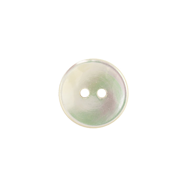 Platinum Frosting Iridescent 2-Hole Shell Saucer Button - 22L/14mm