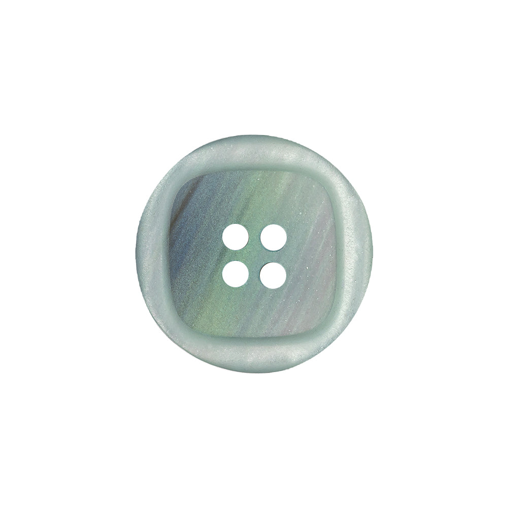 Mint and Purple Rounded Square 4-Hole Plastic Button - 32L/20mm
