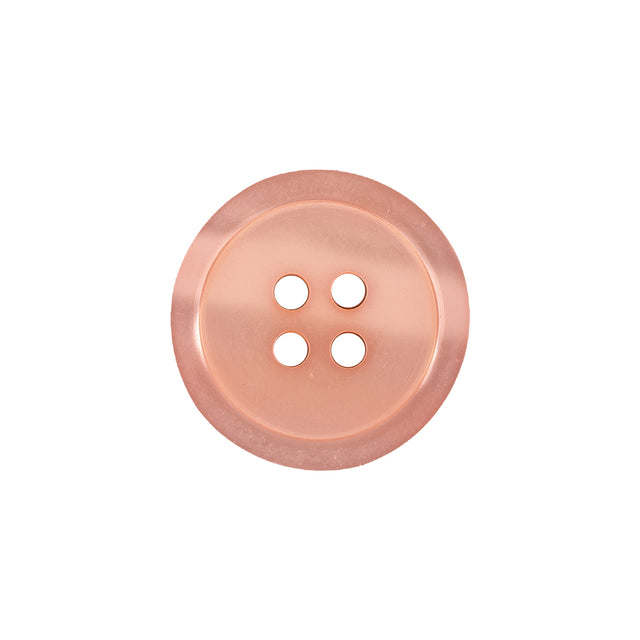Shiny Peach Shallow Plate 4-Hole Plastic Suit Button - 32L/20mm