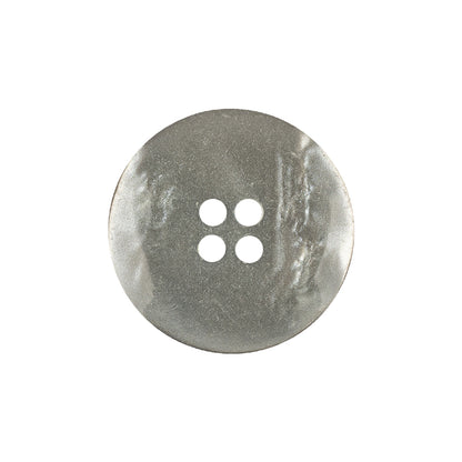 Translucent Neutral Gray and Wren Swirls 4-Hole Tiny Mound Plastic Button - 36L/23mm Detail