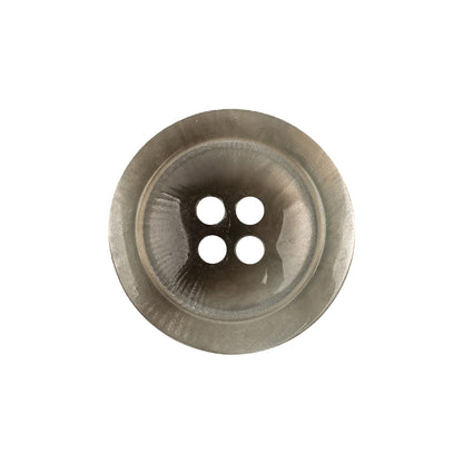 Translucent Neutral Gray and Wren Swirls 4-Hole Tiny Mound Plastic Button - 36L/23mm