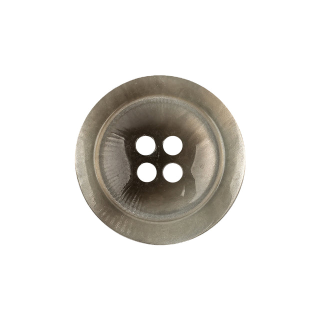 Translucent Neutral Gray and Wren Swirls 4-Hole Tiny Mound Plastic Button - 36L/23mm